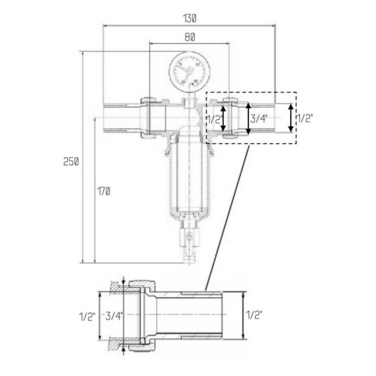 Самопромивний фільтр Icma 1/2&amp;quot; №751 - 2