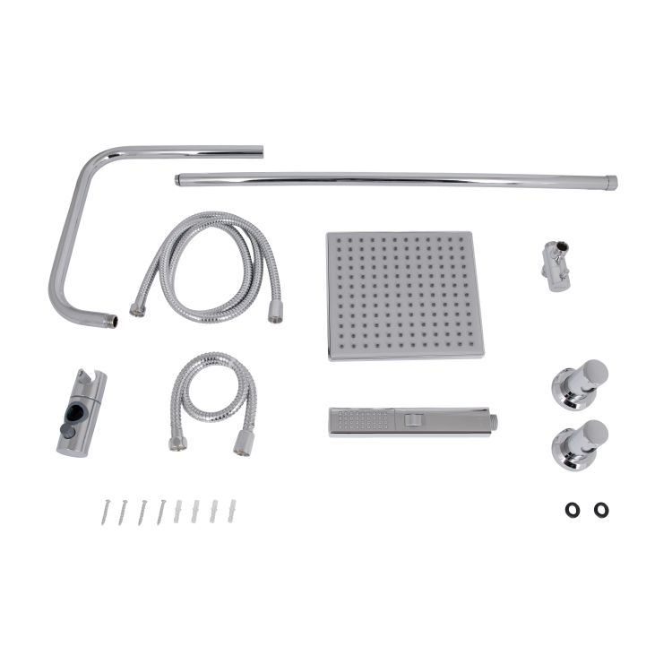 Душова стійка 1015 мм універсальна Plava на два споживача прямокутна QT1001CRM, Q-tap - 7