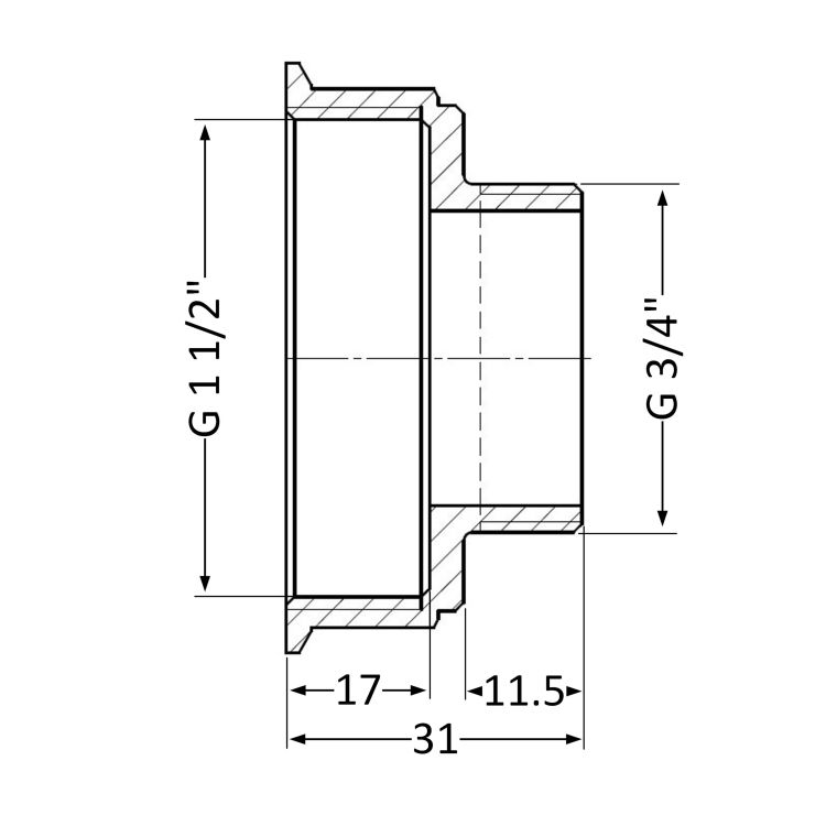 Перехід SD Plus 1 1/2 &amp;quot;х3 / 4&amp;quot; ВЗ SD4094020 - 2