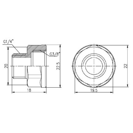 Перехід SD Forte 3/8&amp;quot;В х 1/4&amp;quot;Н - 2