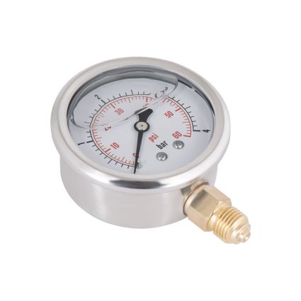 Манометр із гліцерином Thermo Alliancе Forte 4 бар, 1/4&amp;quot;З, нижнє підключення TAF170G4B - 5