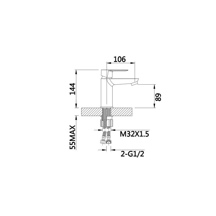 Смеситель для умывальника Latwa 001 (k35) LDLAT001WHI45423 White Lidz - 5