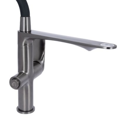 Змішувач д/кухонної мийки Vlasta QTVLA364GMB45649 Gun New з гнуч.вилив.з підключ.д/питної води Q-tap - 3