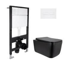 Готове рішення Qtap для ванної кімнати: підвісний унітаз Gemini Ultra Quiet 520x360x350 + комплект інсталяції Standard (лінійна клавіша White)