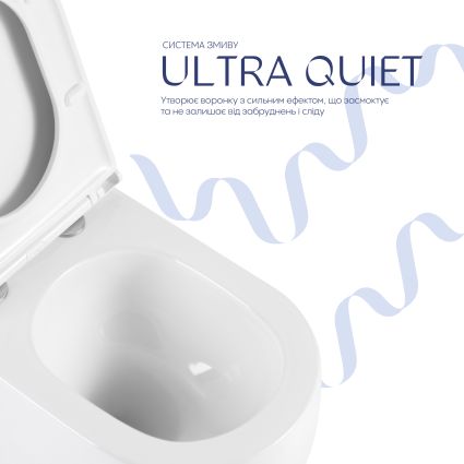 Унітаз підвісний Qtap Taurus Ultra Quiet 515×360×350 мм, White, з сидінням Slim Duroplast / Soft-close / Quick Release QTTAU26W49116 - 5