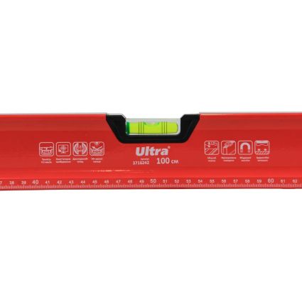 Уровень магнитный 3 капсулы + зеркальный глазок 2 рукоятки 100см ULTRA (3716242) - 5