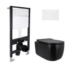Готове рішення Qtap для ванної кімнати: підвісний унітаз Taurus Ultra Quiet 515x360x350 + комплект інсталяції Standard (кругла клавіша White)