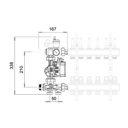 змішувальна група (без насоса)&amp;quot; Icma &amp;quot; № М061 - 2