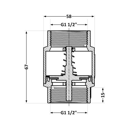 Зворотний клапан Standart 1 1/2&amp;quot;В із латунним штоком TAS240W40 Thermo Alliance - 2