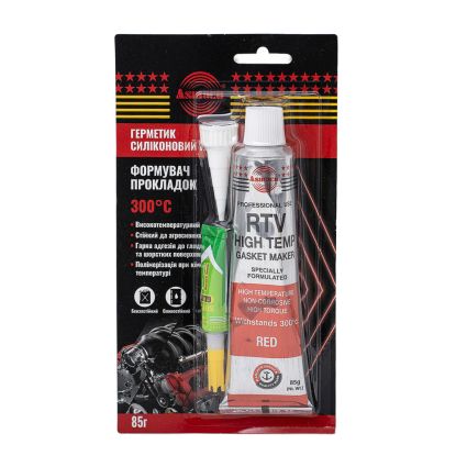 Герметик силиконовый RTV формирователь прокладок высокотемпературный +300°С красный 85г ОАЭ ASMACO (6371221) - 1