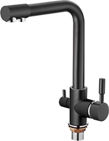 Zerix LR4055B-3 Змішувач для кухні з підключенням до фільтру, чорний матовий - 1