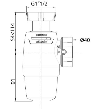 Сифон для кухонної мийки Neo Air 1½&amp;quot;×Ø40мм WIRQUIN (9542331) - 2