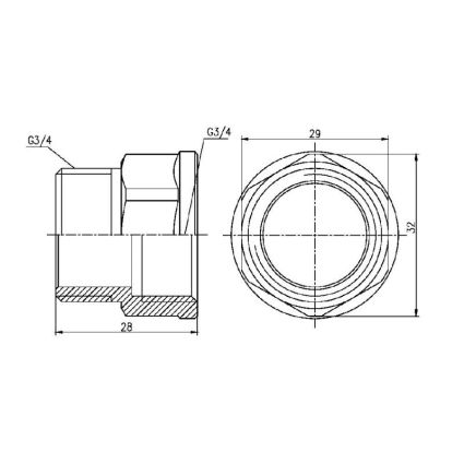 Перехід SD Forte 3/4&amp;quot;х3/4&amp;quot; ВН - 2
