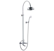 CUTHNA stribro система душова (двохвентильний змішувач для ванни, верхній та ручний душ), хром