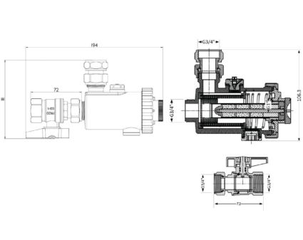 Фільтр-дешламатор 3/4&amp;quot; з магнітом, кутовий Forte TAF420G20 Thermo Alliance - 2