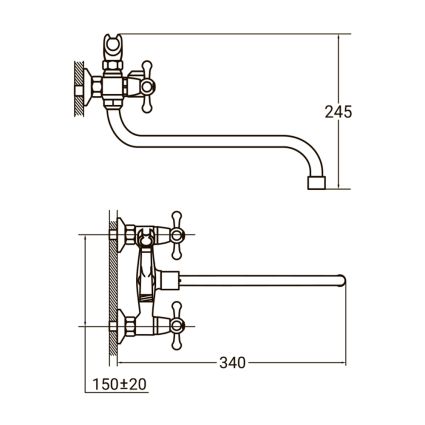 Смеситель для ванны AQUATICA (PM-2C457C) - 3