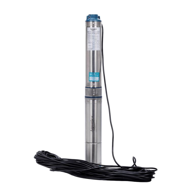 Насос центробежный 0.75кВт H 84(65)м Q 55(35)л/мин Ø102мм 45м кабеля mid DONGYIN (778443) - 1