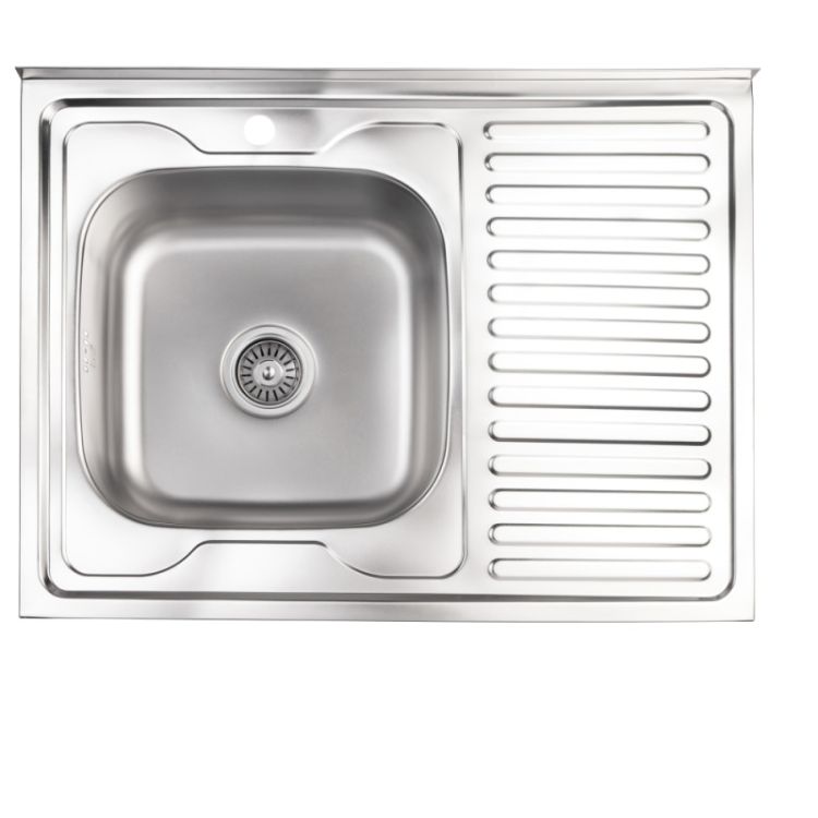 Кухонна мийка Lidz 6080-L Satin 0,8 мм (LIDZ6080LSAT8) - 1