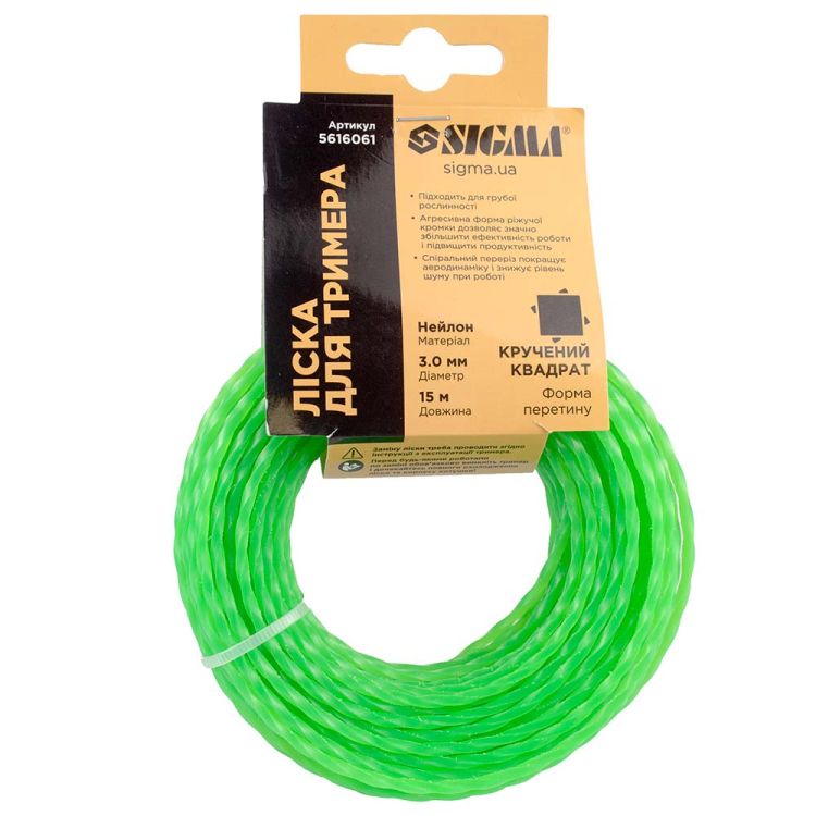 Леска для триммера крученый квадрат Ø2.7мм 15м Sigma (5616051) - 7