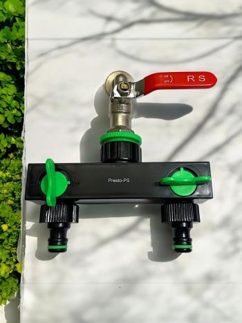 Кран шаровый Presto-PS на 2 выхода с внутренней резьбой 3/4-1 дюйм (4080) - 2