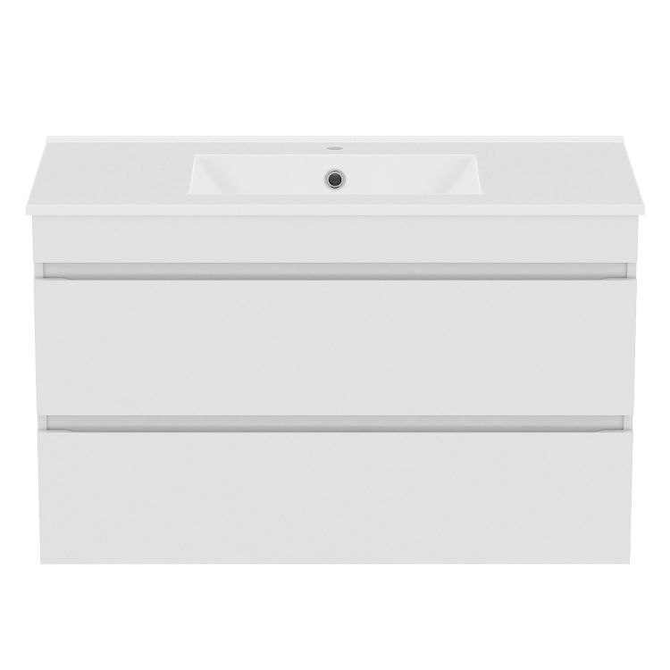 FIESTA комплект мебели 100см белый: тумба подвесная, 2 ящика + умывальник накладной арт 13-01-042F - 3