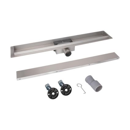 Лінійний трап із нержавіючої сталі Taurus Tile800 з сухим затвором під плитку Qtap - 6