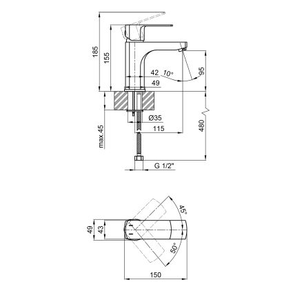 Змішувач для раковини Qtap Lipno 1023101g - 2