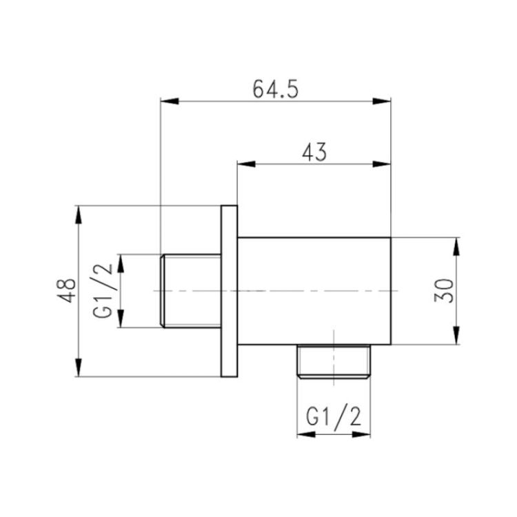Подключение для шланга Qtap Kvad QT809810842857NB - 2