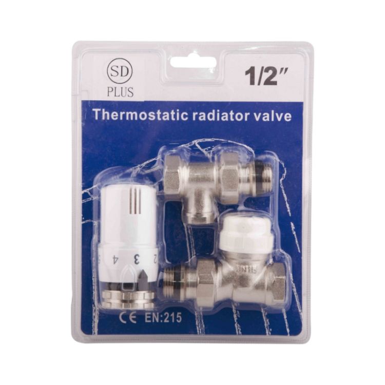 Комплект кранів прямих з термоголовкою 1/2&amp;quot; SD Plus - 1