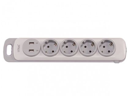 Л 4351 Колодка 3-я с/з с кнопкой + USB LUXEL NOTA - 1