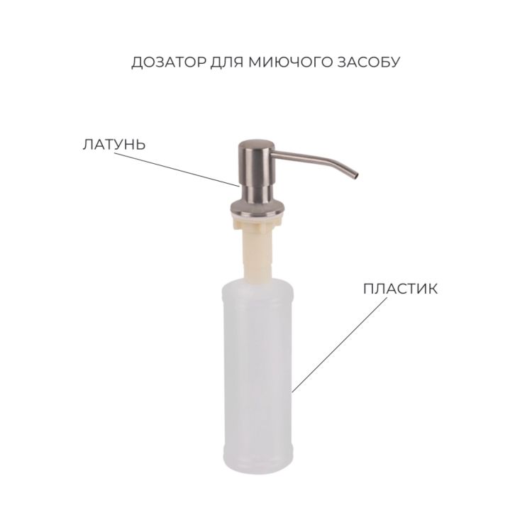 Комплект Lidz Handmade H5050H Мийка для кухні інтегрована Decor Honeycomb у комплекті з дозатором + Lidz K01G Корзина для кухонної мийки - 5