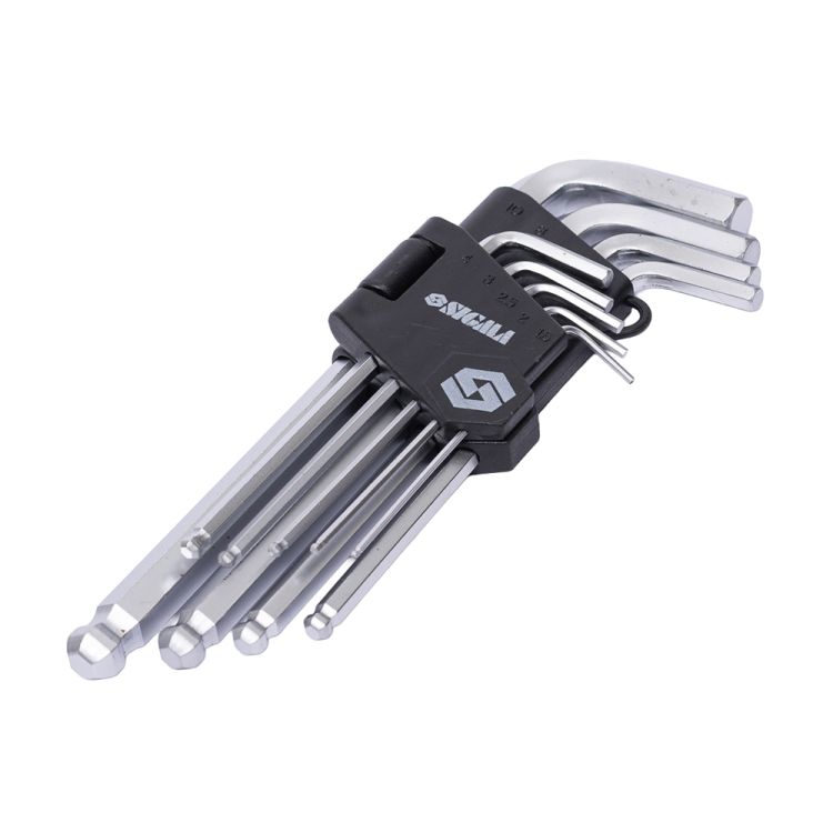 Ключі шестигранні 9шт 1,5-10мм CrV (середні куля) Sigma (4022121) - 1