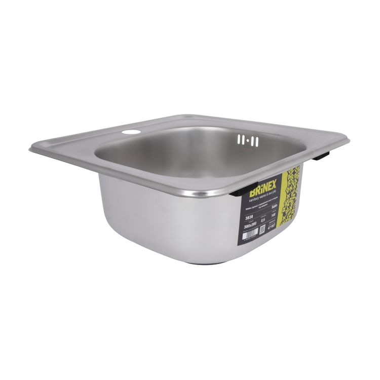 Кухонна мийка Brinex 3838 0,6 мм Satin (BRIN3835SAT06) - 4