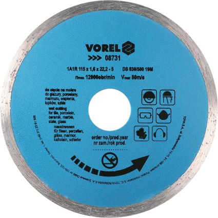 Диск відрізний алмазний VOREL Ø=115 мм 08731 - 1