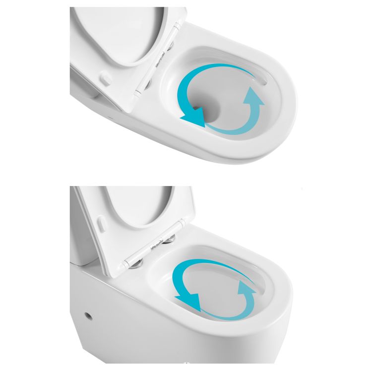 Унітаз підлоговий Qtap Robin New Ultra Quiet безобідковий з сидінням Soft-close WHITE QT13226083AW - 6
