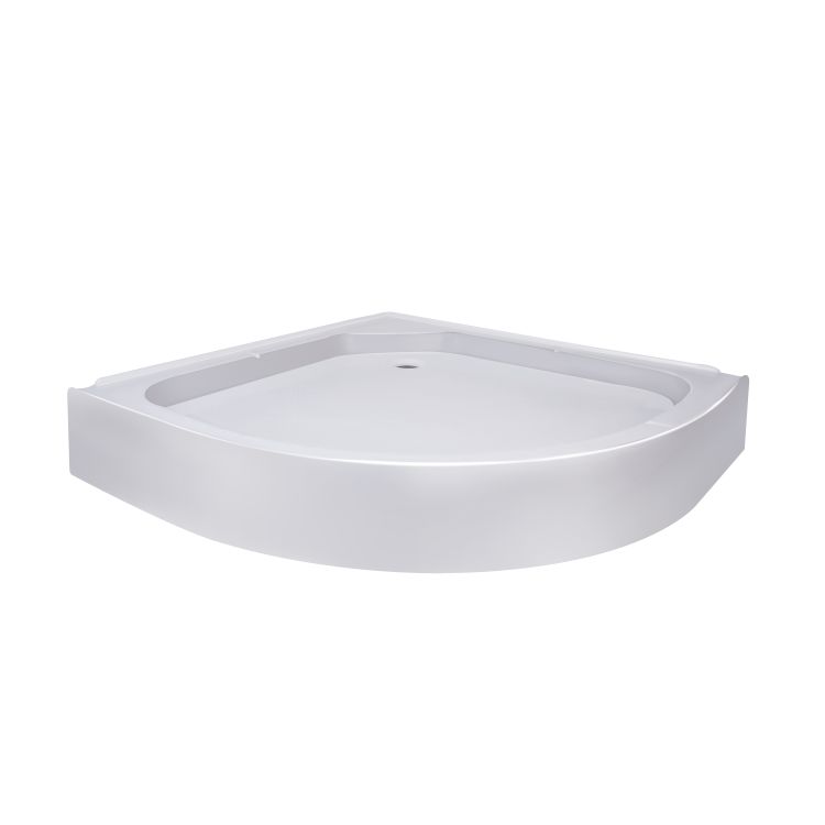 Lidz Душовий піддон KAPIELKA ST80x80x14 низький, напівкруглий, діаметр зливу 52 мм - 3