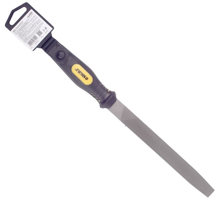 напильник плоский 200мм №2 двухкомпонентная рукоятка - 2