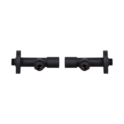 Комплект кранів Thermo Alliance Standart 1/2&amp;quot; З для рушникосушарки кутовий чорний SF395W15B - 4