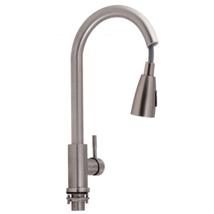 Смеситель д/кухни Aria 015FLT, Nickel (k35) с выдвижной мультифункцион. - 5