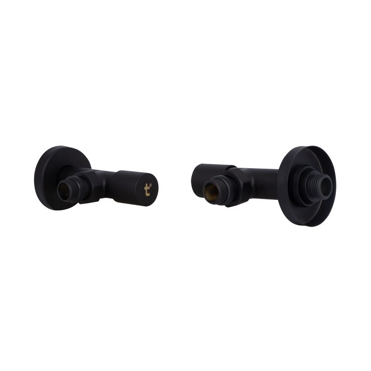 Комплект кранів Thermo Alliance Standart 1/2&amp;quot; З для рушникосушарки кутовий чорний SF395W15B - 3