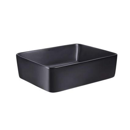 Комплект Qtap Tern: Раковина накладна прамокутна 475х370х140 мм Matt Black + Донний клапан PU03 - 4