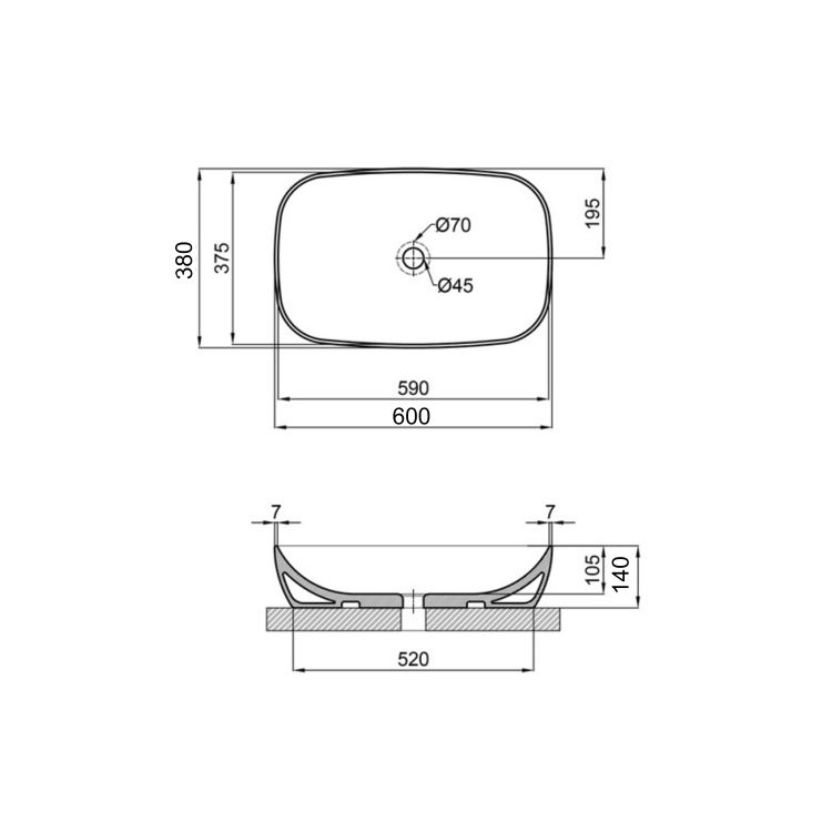 Раковина-чаша Qtap Cardinal 600х380х140 мм White QT04116257W - 2