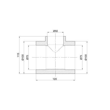 Тройник PPR Thermo Alliance 75х50х75 - 2