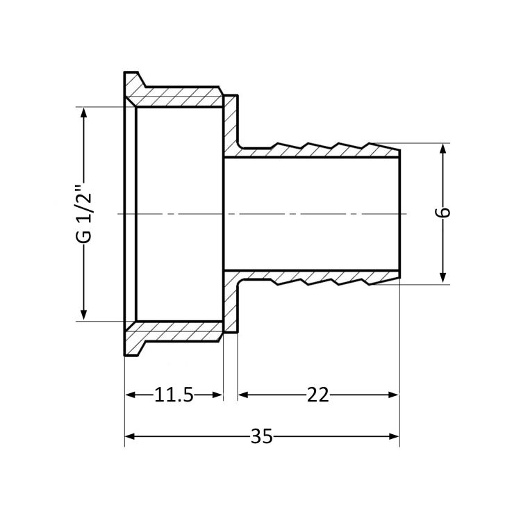 Штуцер SD Plus 6х1/ 2 &amp;quot; ВР SD426156 - 2