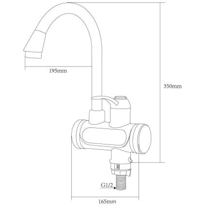 Кран-водонагрівач проточний JZ 3.0 кВт 0,4-5бар для кухні гусак вухо на гайці AQUATICA (JZ-6B141W) - 3