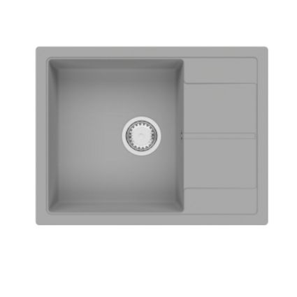 Мойка гранитная Cubix 65х50 Grey Metallic +сифон FABIANO - 1