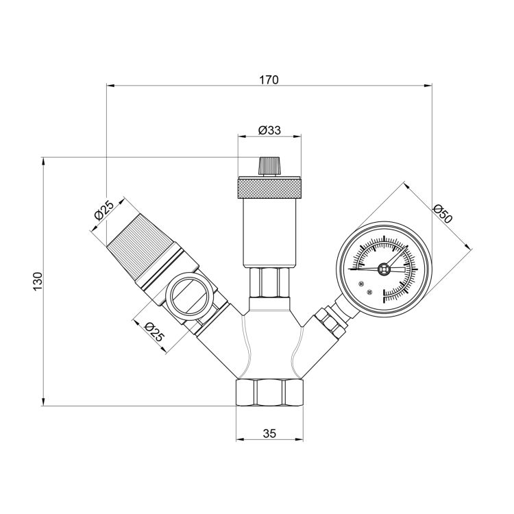 Группа безопасности котла (в сборе)1&amp;quot; эконом SD291 - 2