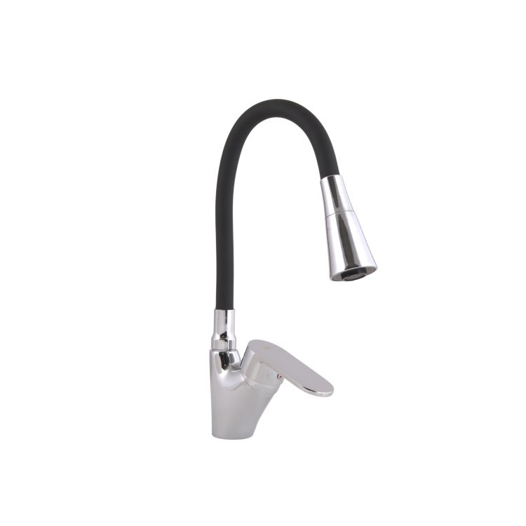 Змішувач для кухні Tani 007F3 з гнучким виливом (k40) LDTAN007F3BCR37649 Black / Chrome Lidz - 1