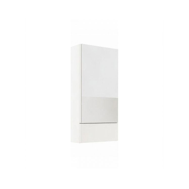 NOVA PRO шафка 49,3*85*17,6 см, з дзеркалом, білий глянець (пол) - 1
