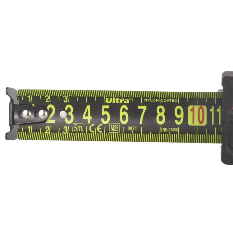 Рулетка магнитная обрезиненная QuickTape нейлоновое покрытие двустороннее полотно/зацеп автостоп 5м×32мм ULTRA (3821052) - 8